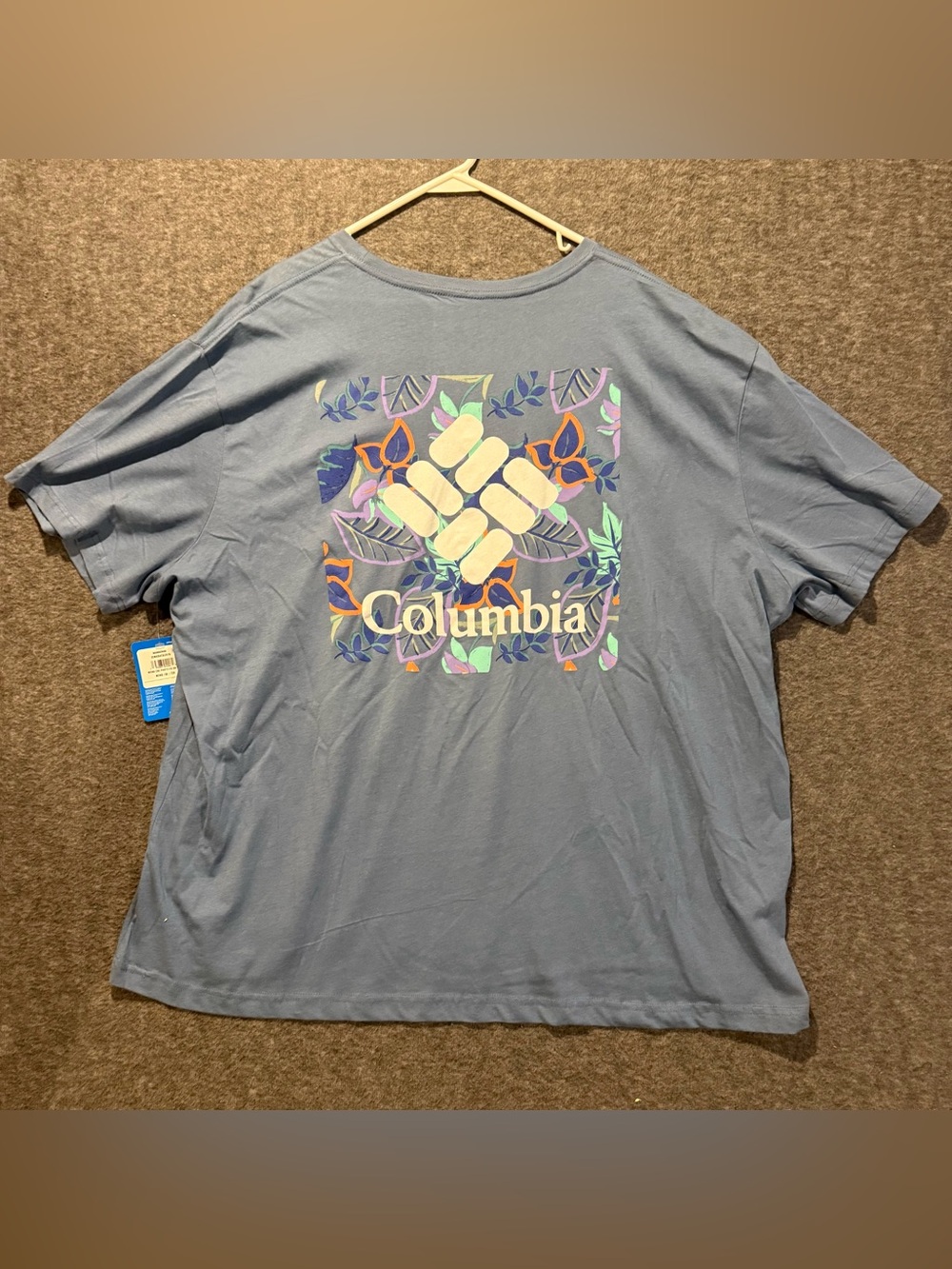 Columbia Graphic Tee Shirt Mens 3X Blue 100% Cotton Lightweight Soft NWT